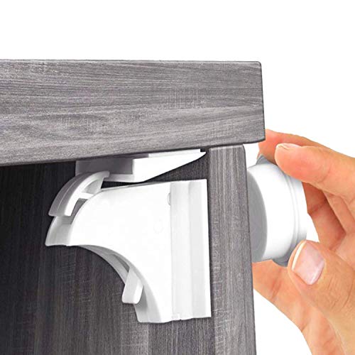 Product Cover Magnetic Cabinet Locks (16-Pack) Best Baby Proofing Lock for Kitchen Cabinet, Drawer, Cupboard - Child Safety - No Tool or Drill, Cabinets Door Locking, Magnetic Latches Kit by Skyla Homes