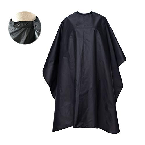 Product Cover FocusOn Professional Barber Cape, Salon Cape with Snap Closure for Hair Cutting, Black 59