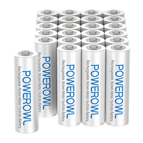 Product Cover AAA Rechargeable Batteries 24 Pack, POWEROWL High Capacity Rechargeable AAA Batteries 1000mAh 1.2V NiMH Low Self Discharge