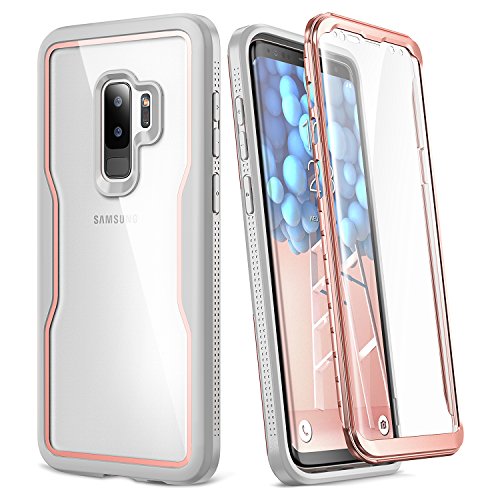 Product Cover Galaxy S9+ Plus Case, YOUMAKER Crystal Clear with Built-in Screen Protector Full-Body Heavy Duty Protection Slim Fit Shockproof Case Cover for Samsung Galaxy S9 Plus (2018) - Clear/Rose Gold/Gray
