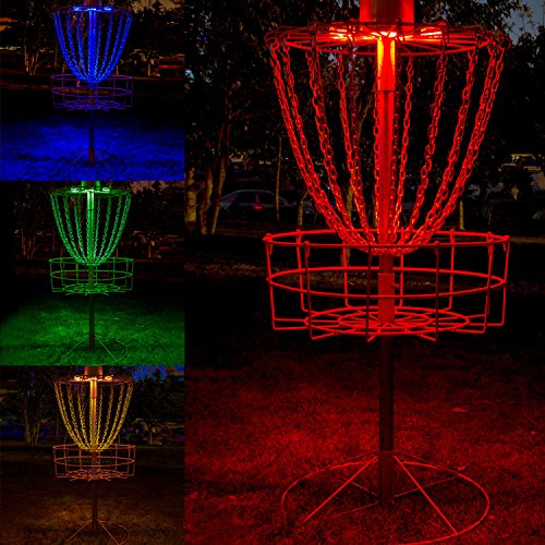 Product Cover YiePhiot Disc Golf Basket Lights, Water Proof Multi Color LED Lights with Remote Control Color Changing Modes, and Velcro to Attach, Basket Not Included (2 Led Lights)