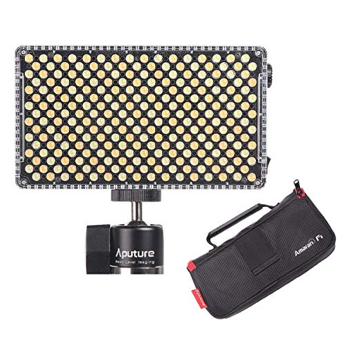 Product Cover Aputure AL-F7, Aputure H198 Upgrade Ver 256 LED Bi-Color Dimmable Led Video Light, CRI95+ TLCI95+, 3200-9500K, Stepless Brightness, Multiple Power Supply Methods, Lightweight with PERGEAR Cloth