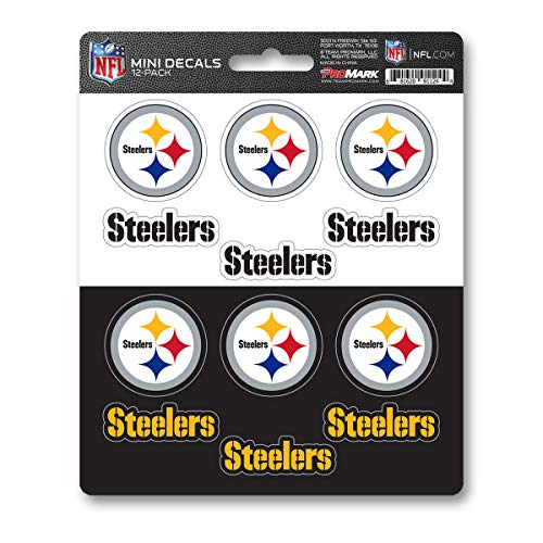 Product Cover ProMark NFL Pittsburgh Steelers DecalDecal Set Mini 12 Pack, Team Colors, One Size