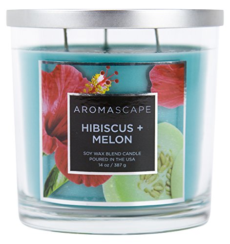Product Cover Aromascape 3-Wick Scented Jar Candle, Hibiscus & Melon