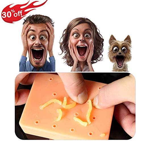 Product Cover Squeeze Acne Funny Toys for Christmas -Gag Gifts White Elephant Gifts Peach Pimple Popping Toy Popper Remover Stop Picking Your Face