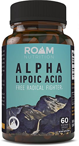 Product Cover 250mg Alpha Lipoic Acid by Roam Nutrition - 60 Vegetarian Capsules - Natural ALA Dietary Supplement: Antioxidant, Anti-Inflammatory, Anti-Aging Properties - Supports Cognitive, Cardiovascular Function