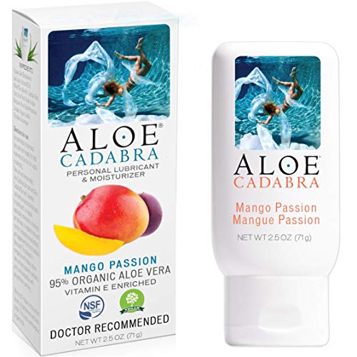 Product Cover Flavored Personal Lubricant Organic, Natural Mango Passion Lube for Anal Sex, Oral, Women, Men & Couples, 2.5 Ounce Aloe Cadabra