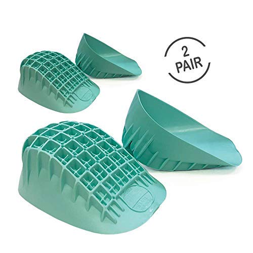 Product Cover Tuli's Heavy Duty Heel Cups (2-Pairs), Green - Pro Heel Cup Shock Absorption and Cushion Inserts for Plantar Fasciitis, Sever's Disease and Heel Pain Relief, Small