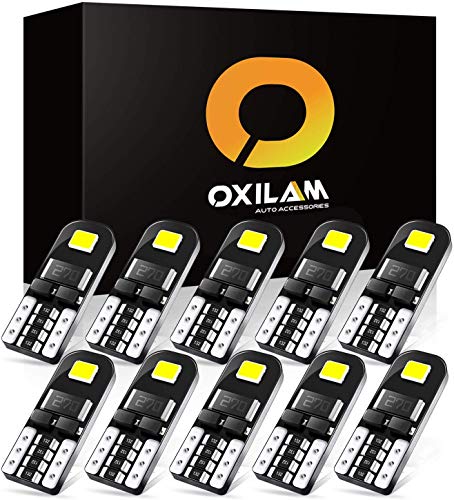Product Cover OXILAM 194 LED Bulbs Super Bright 6000K White with High Power Chipsets for T10 W5W 168 2825 LED Bulbs Replacement, Widely Used as Parking Lights Door Lights License Plate Lights (10 PCS)
