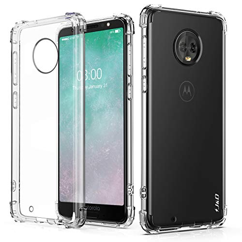 Product Cover J&D Case Compatible for Moto G6 Case, [Corner Cushion] [Ultra-Clear] Shock Resistant Protective Slim TPU Bumper Case for Motorola Moto G6 Bumper Case - [NOT for Moto G6 Plus/G6 Play] - Transparent