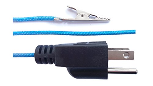 Product Cover Grounding Cord, Ground Cable, Grounding Wire, Ground Wire, Grounding Strap, Ground Strap, Grounding Cable, Anti Static, Grounding Plug - 3-Prong Ground Plug with Alligator Clip - 16.4 Ft