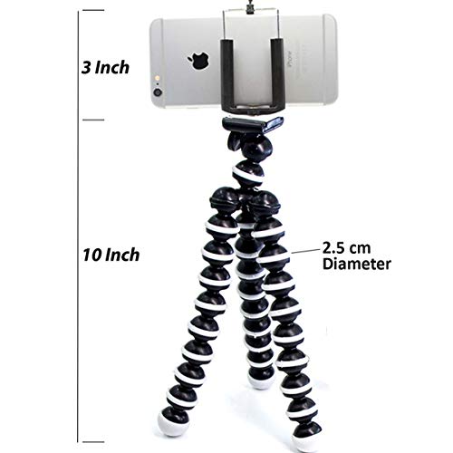 Product Cover Meya Happy GR13C ABS Plastic Foldable Octopus Mini Gorilla Tripod Stand for Mobile Camera, DSLR, Smartphone and Action Cameras(13-inch, Silver)
