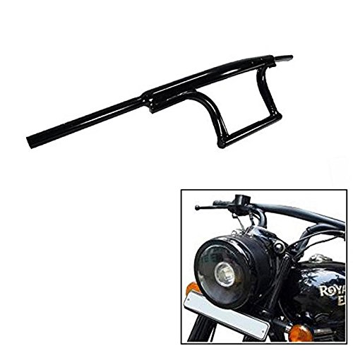 Product Cover Dhe Best HB24 Bike Handle Bar Dual Triple Curved Stylish Handlebar Pipe/Rod Black for Royal Enfield Standard Bullet 350 Twin Spark