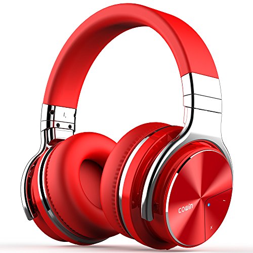 Product Cover COWIN E7 PRO [2018 Upgraded] Active Noise Cancelling Headphone Bluetooth Headphones with Microphone Hi-Fi Deep Bass Wireless Headphones Over Ear 30H Playtime for Travel Work TV Computer Phone - Red