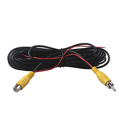 Product Cover RCA Male to Female Car Reverse Rear View Parking Camera Video Audio Extension 6M Cable with Detection Wire 6 Meters 20 Ft by HitCar