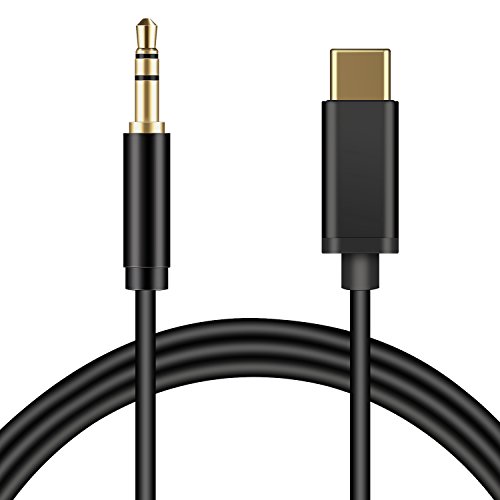 Product Cover Type C to 3.5mm Audio Aux Jack Adapter, Mxcudu USB C Male to 3.5mm Male Extension Headphone Audio Stereo Cord Car Aux Cable Compatible with Google Pixel 3/3 XL, Galaxy Note10/Note 10+ and More(Black)