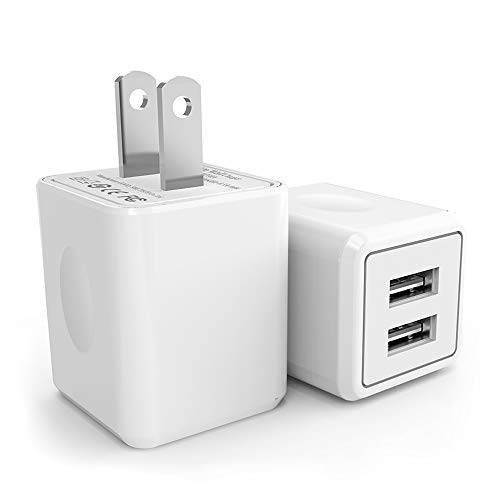 Product Cover USB Wall Charger,Canyso 2Pack 2.1A/5V Dual Port USB Power Adapter Travel Plug Cube for iPhone X/8/7/6 Plus/SE/5S/4S,iPad,iPod,Samsung Galaxy S7/S6/S5 Edge,LG,HTC,Huawei,Moto,Kindle and More