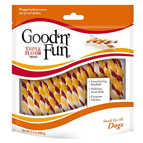 Product Cover Good'N'Fun P-94188 Triple Flavor Twists Dog Chews, One Size