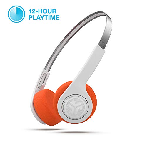 Product Cover JLab Audio Rewind Wireless Retro Headphones | Bluetooth 4.2 | 12 Hours Playtime | Custom EQ3 Sound | Music Controls | Noise Isolation | with Microphone | Throwback 80s 90s Design | White