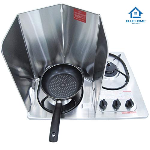 Product Cover BLUE HOME Splatter Guard for Cooking - Grease Splatter Screen - 4 Sided Splatter Guard Compact Type - Stainless Steel - Unfold 29.33 in x 13 in - Fold 7.28 in x 13 in x 0.86 in