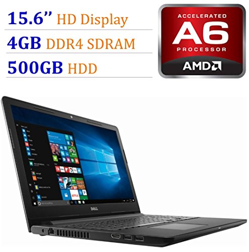 Product Cover 2018 Newest Premium Dell Inspiron 15.6-inch HD Display Laptop PC, 7th Gen AMD A6-9220 2.5GHz Processor, 4GB DDR4, 500GB HDD, WiFi, HDMI, Webcam, MaxxAudio, Bluetooth, DVD-RW, Windows 10-Black