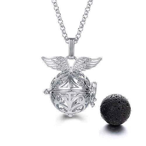 Product Cover Harry Potter Necklace - Snitch Lava Stone Aromatherapy Pendant Necklace White Gold (White Gold)