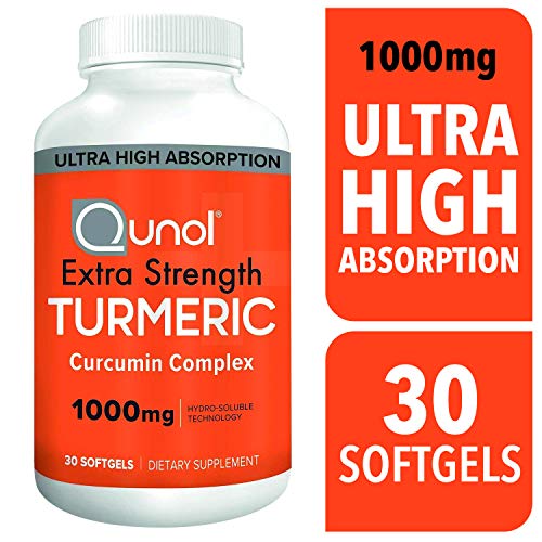 Product Cover Turmeric Curcumin Softgels, Qunol with Ultra High Absorption 1000mg, Joint Support, Dietary Supplement, Extra Strength, 30 Count
