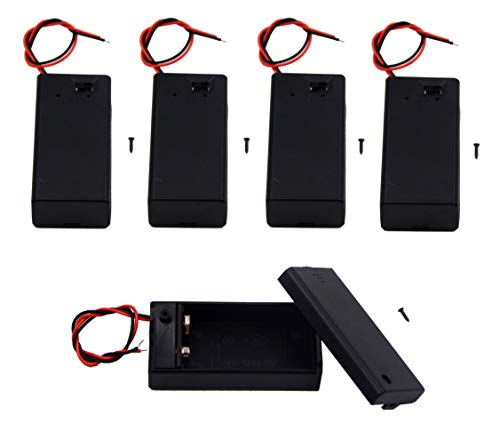 Product Cover LAMPVPATH (Pack of 5) 9v Battery Holder, 9 Volt Battery Holder with Switch, 9v Battery Case with Switch