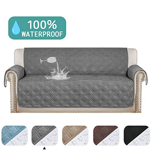 Product Cover Turquoize Waterproof Sofa Slipcover Sofa Protector Cover for Living Room Non-Slip Couch Covers for Dogs Pet Quilted Furniture Covers Machine Washable Protects from Kids, Dogs, Cats (Sofa, Gray)