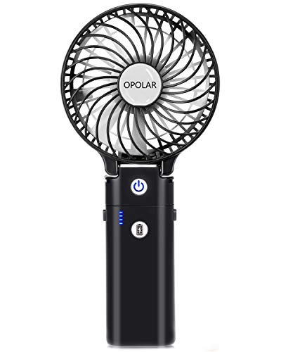 Product Cover OPOLAR Portable Battery Operated Handheld Personal Desk Fan with 5-20 Hours Working Time/5200mA Battery,3 Setting, Strong Wind,Foldable Design, for Travel,Camping and Outdoor Activities,White