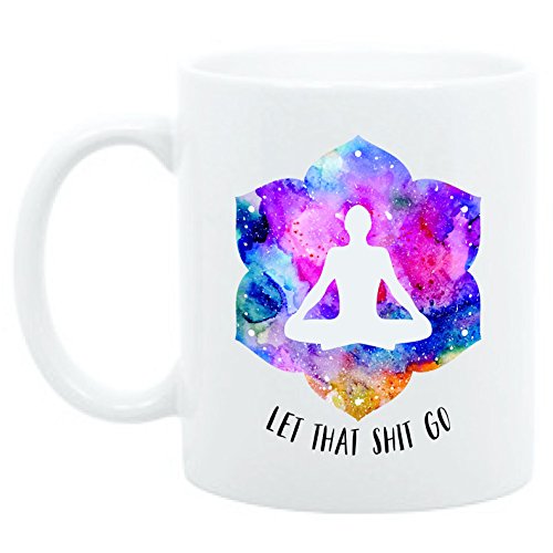 Product Cover Yoga Gift, Let That Go, Yoga Accessories, Meditation, Yoga Funny Mug, Zen Gift