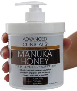 Product Cover Advanced Clinicals Manuka Honey Cream for Extremely Dry, Aging Skin For Face, Neck, Hands, and Body. Spa Size 16oz (16oz)
