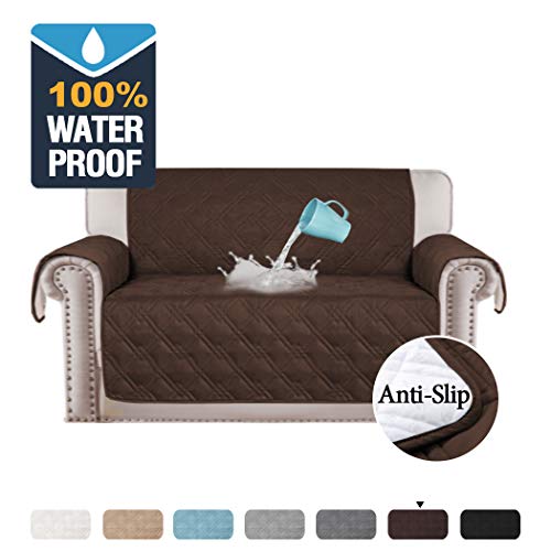 Product Cover H.VERSAILTEX 100% Waterproof Sofa Cover for Living Room, Non-Slip Loveseat Covers for Dogs, Couch Covers for Pets Quilted Furniture Protector for Loveseat Stay in Place (Small Loveseat 46