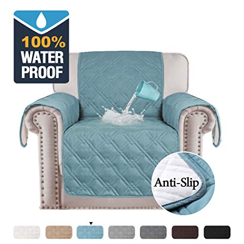Product Cover H.VERSAILTEX Real Waterproof Chair Cover for Dogs Chair Covers for Living Room Luxurious Quilted Furniture Protector Non-Slip Chair Slipcover Chair Protector Machine Washable (Chair 21