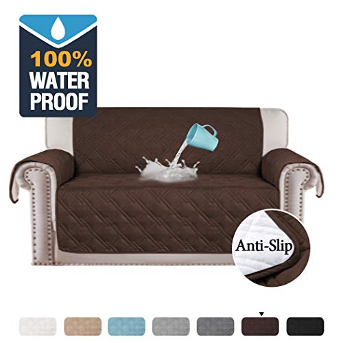 Product Cover H.VERSAILTEX 100% Waterproof Loveseat Cover for Pets Premium Quilted Furniture Protector Sofa Slipcover for Love Seat Couch Covers Non-Slip Covers for Living Room (Loveseat 54