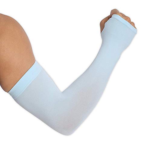 Product Cover UV Protection Cooling Arm Sleeves - UPF 50 Compression Sun Sleeves with Hand Cover for Men & Women for Running, Cycling, Fishing, Golf, Baseball & Basketball - Skin Cancer Foundation Recommended