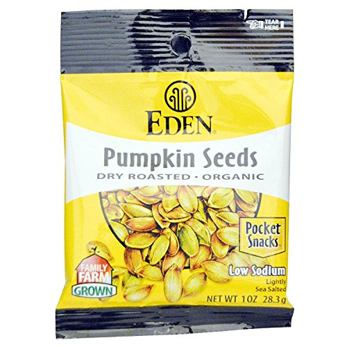 Product Cover Eden Organic Pumpkin Seeds, Dry Roasted and Salted, Pocket Snacks, 1 Ounce (Pack - 24)