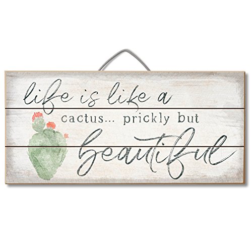 Product Cover Highland Woodcrafters Life Is A Cactus 12 X 6 Slatted Pallet Wood Sign