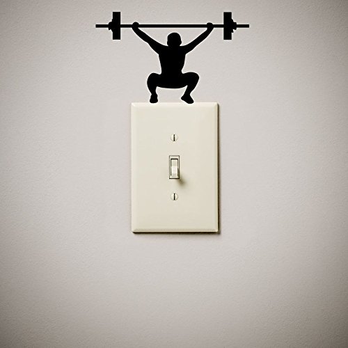 Product Cover JS Artworks Weightlifting Fitness Gym Workout Cute Funny Vinyl Decal Sticker for Light Switch Our Wall outlets
