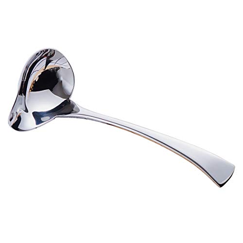 Product Cover HSTYAIG Kitchen Stainless Steel Saucier Drizzle Spoon Mint Sauce Ladle Sauce with Spout (Drizzle Spoon)