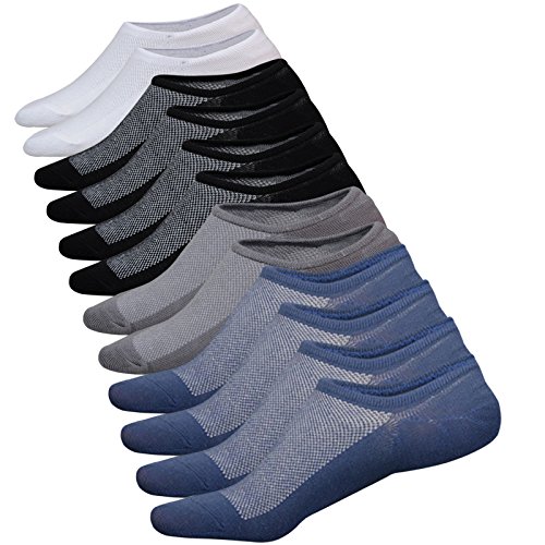 Product Cover Dericeedic No Show Socks Men 6 Pairs Mens Cotton Low Cut Socks Non-Slip Grips Casual Low Cut Boat Sock Size 6-11