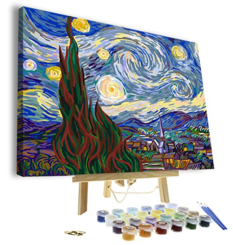 Product Cover Paint by Numbers for Adults - Framed Canvas and Wooden Easel Stand - DIY Full Set of Assorted Color Oil Painting Kit and Brush Accessories - Soul Dancer 12