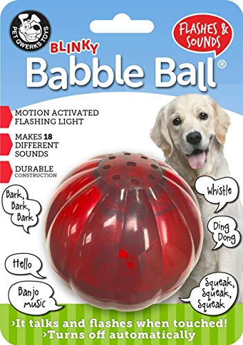Product Cover Pet Qwerks Blinky Babble Ball Interactive Dog Toys - Flashing Motion Activated Electronic Talking Ball, Treat Toy That Lights Up & Makes Noise - Avoids Boredom & Keeps Dogs Active | for Large Dogs