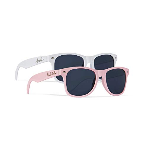 Product Cover Bride Tribe + Bride Sunglasses - Gifts, Favors, Accessories for Bachelorette Parties, Weddings, and Bridal Showers (Light Pink, 10 Piece Set)
