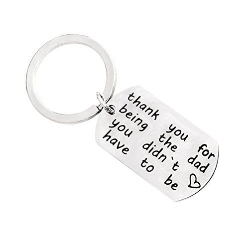 Product Cover VWH Men Stainless Steel Step Daddy Keyring - 'thank you for being the dad you didn't have to be' (style2)