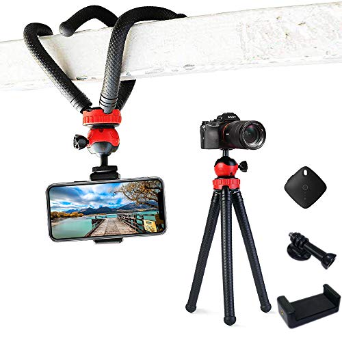 Product Cover Flexible Tripod，12 Inch Phone Tripod with Wireless Remote Shutter for iPhone and Android Phone, Action Camera Tripod for GoPro Canon Nikon DSLR