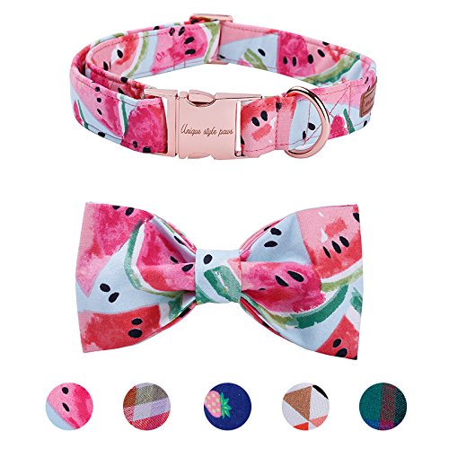 Product Cover USP Pet Soft&Comfy Bowtie Dog Collar and Cat Collar Pet Gift for Dogs and Cats Adjustable Pure Cotton Collars 6 Sizes and 5 Patterns