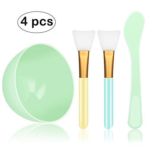 Product Cover Face Mask Mixing Bowl Set, YBLNTEK 4 in 1 DIY Facemask Mixing Tool Kit with Facial Mask Bowl Stick Spatula Silicone Face Mask Brush