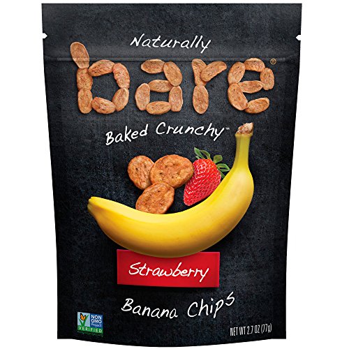 Product Cover Bare Baked Crunchy Banana Chips, Strawberry, Gluten Free, 2.7 Ounce Bag, 6 Count