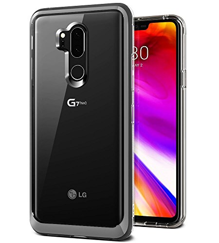 Product Cover LG G7 Case, LG G7 ThinQ Case :: VRS :: Textured Grip Version :: Transparent Thin Cover :: Clear Slim Fit :: Hard Drop Protection for LG G7 ThinQ Case (New Crystal Bumper - Steel Silver)